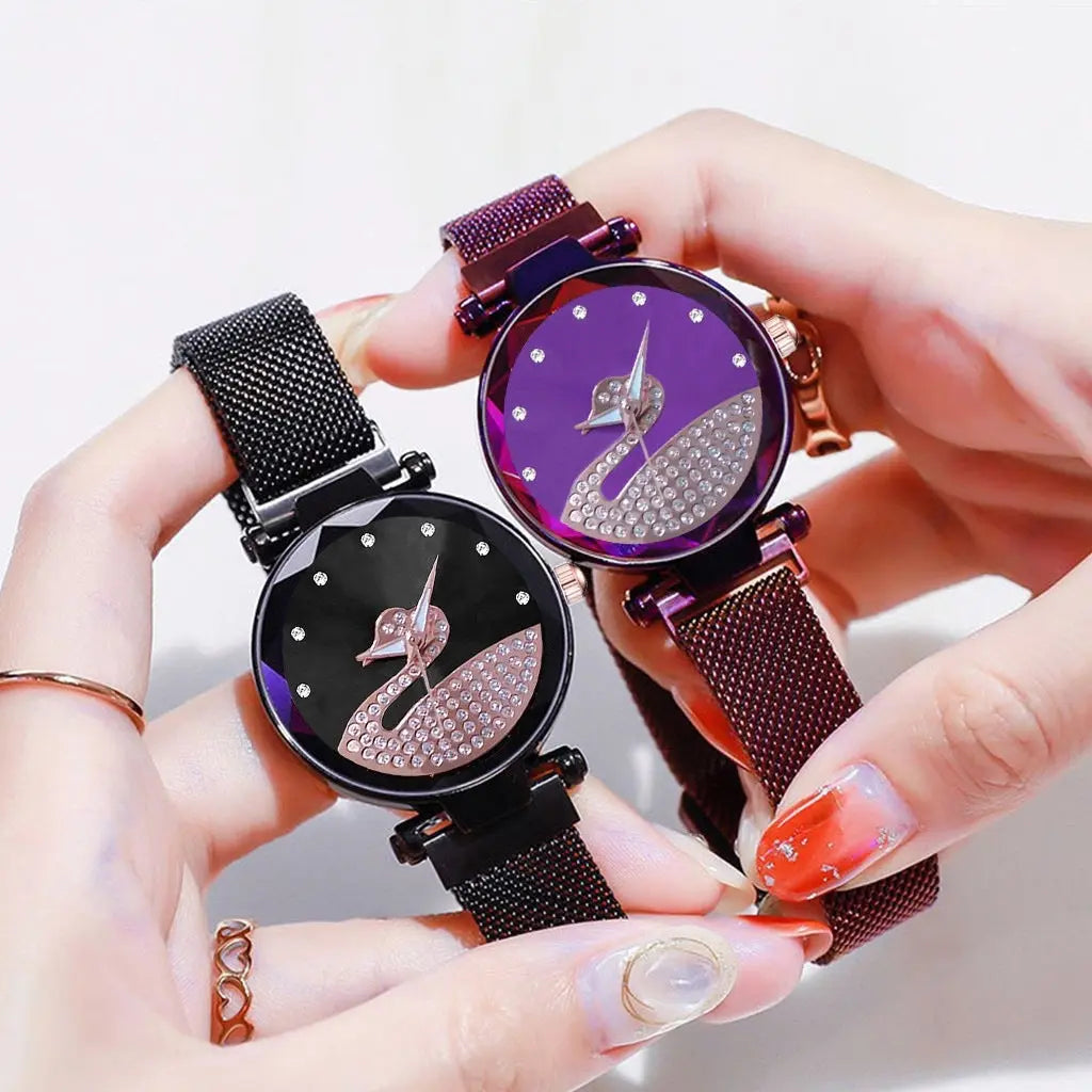 Starry Sky Womens Watch Lazy Little Swan Ladies Timepiece Eternal Bloom Co