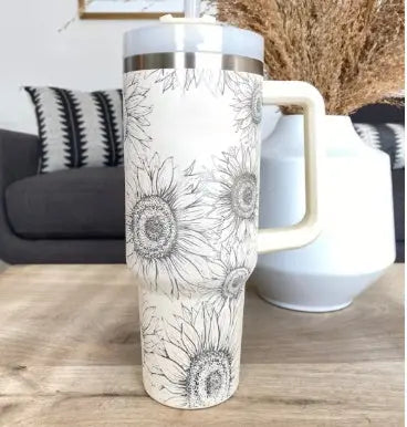 40 Oz Tumbler With Handle Straw Insulated, Stainless Steel Spill Proof Vacuum Coffee Cup Tumbler With Lid Tapered Mug Gifts For Valentine Lover Suitable For Car Gym Office Travel ODMPOD