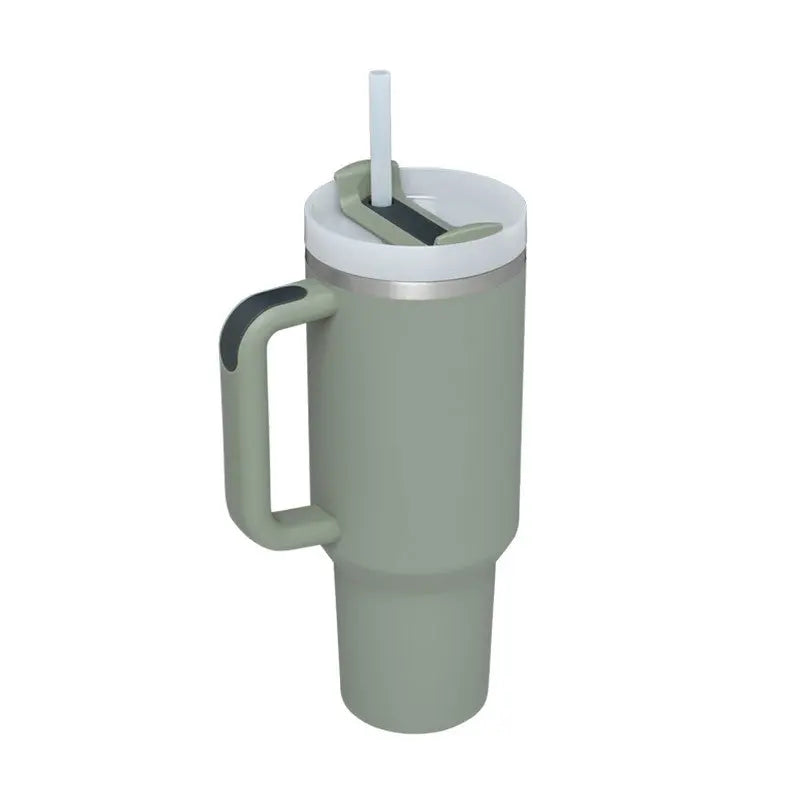 40 Oz Tumbler With Handle Straw Insulated, Stainless Steel Spill Proof Vacuum Coffee Cup Tumbler With Lid Tapered Mug Gifts For Valentine Lover Suitable For Car Gym Office Travel ODMPOD