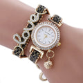 Crystal Leather LOVE Bracelet Womens Watch Eternal Bloom Co