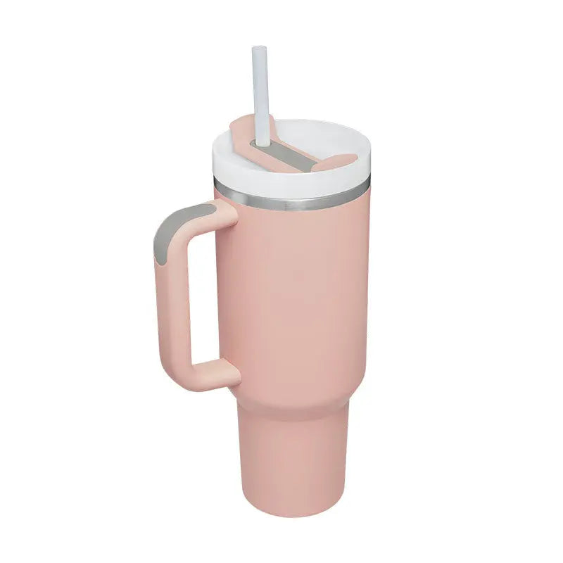 40 Oz Tumbler With Handle Straw Insulated, Stainless Steel Spill Proof Vacuum Coffee Cup Tumbler With Lid Tapered Mug Gifts For Valentine Lover Suitable For Car Gym Office Travel ODMPOD