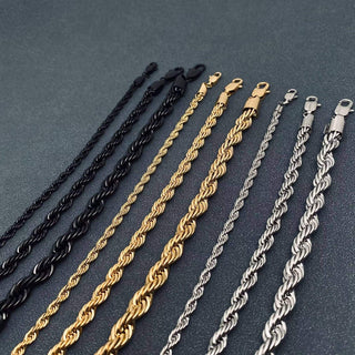 18K Gold-plated Twist Chain Stainless Steel Bracelet - MJ/BC